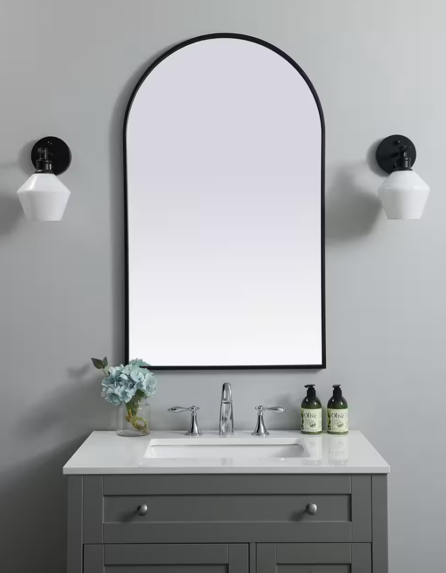 Metal Frame Mirror in Black