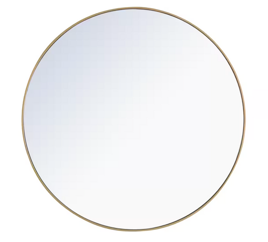 Eternity Round Mirror in Brass