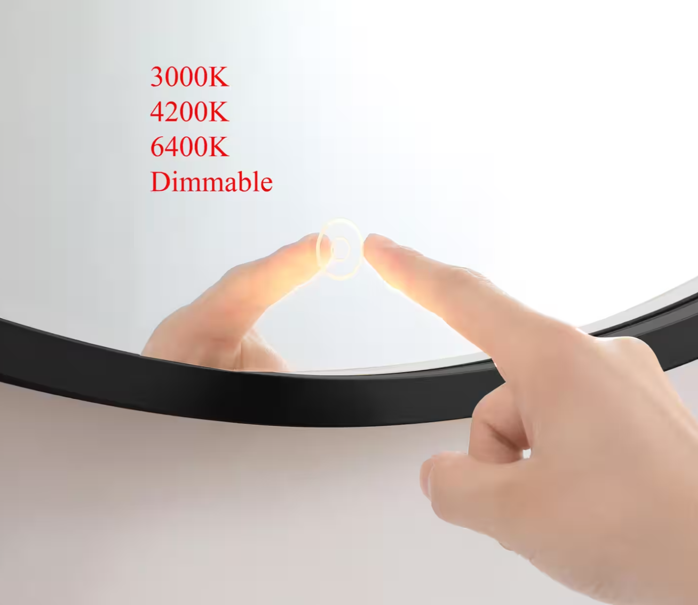 Pier LED Round Mirror in Black