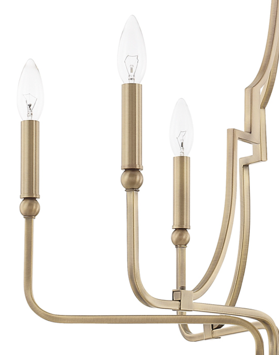 Dawson Small Chandelier in Aged Brass