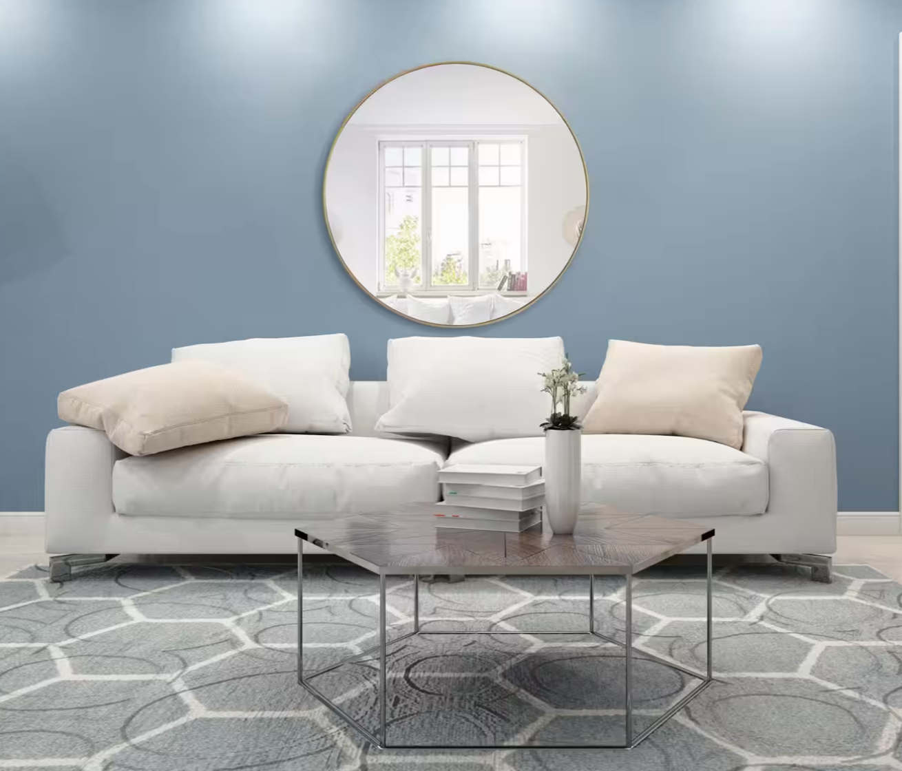 Eternity Round Mirror in Brass