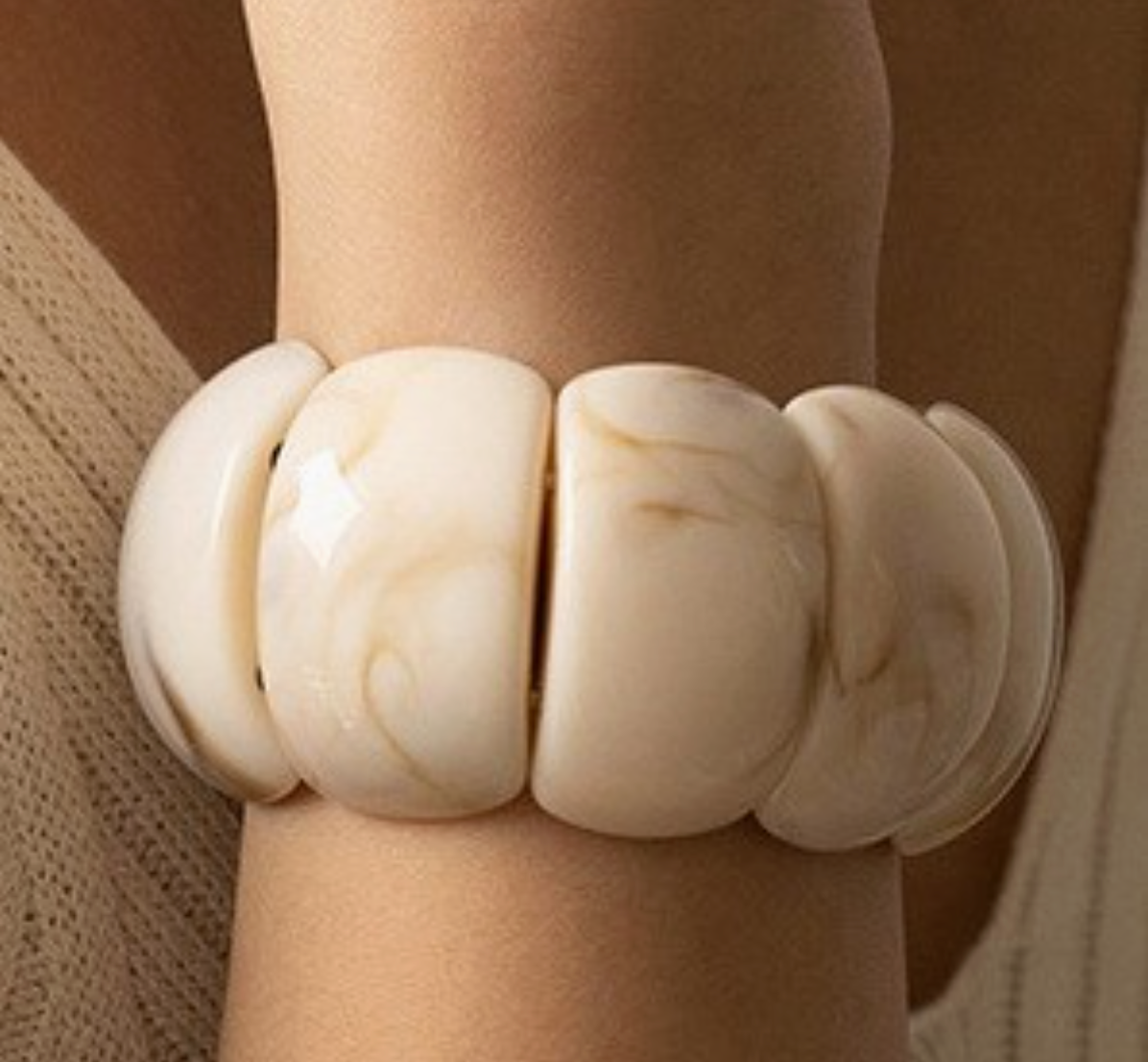 Color-Block Acrylic Stretch Cord Bracelet