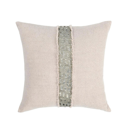 Lera Natural/Silver Throw Pillow