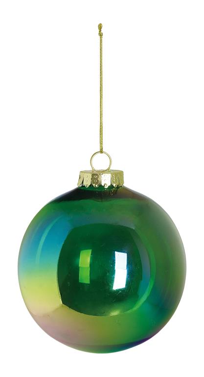 Iridescent Ball Ornament-Emerald