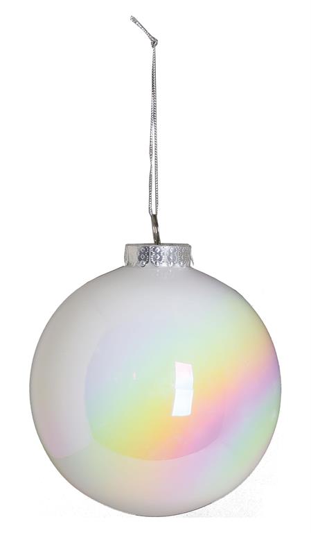 Iridescent Ball Ornament-White