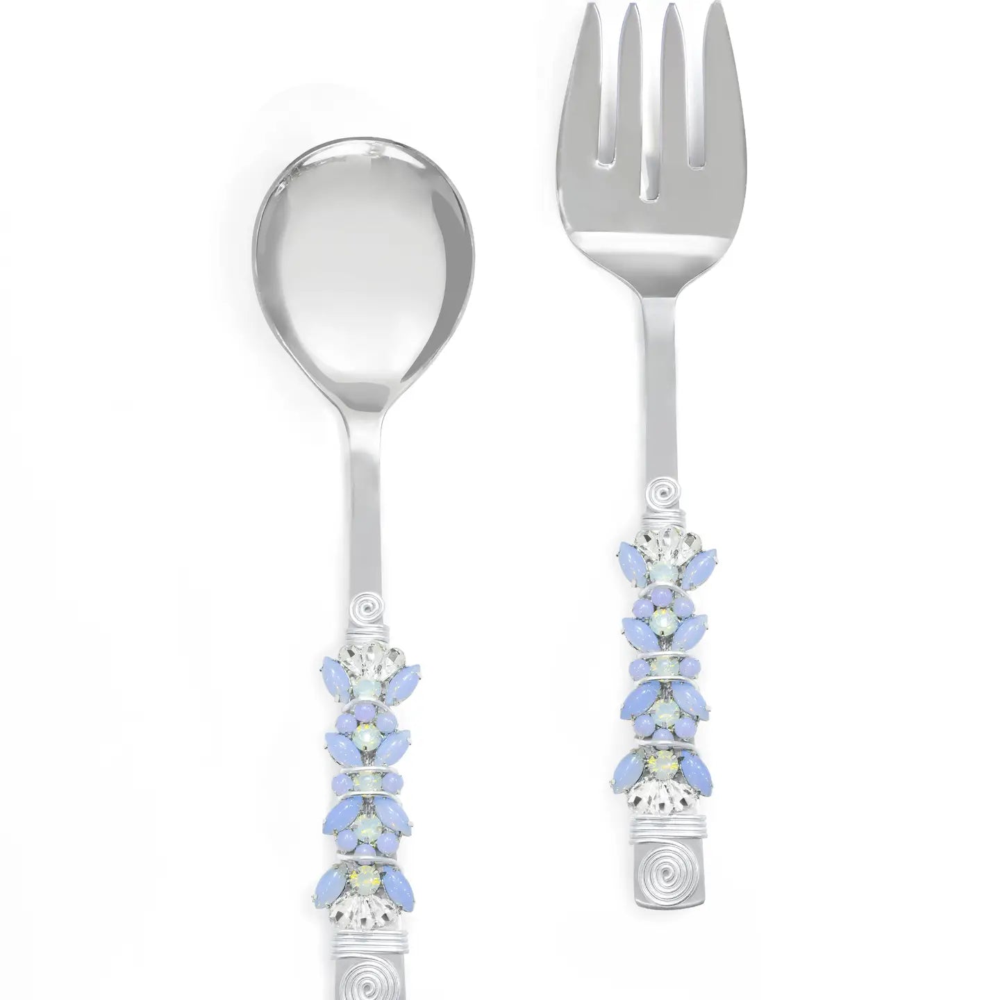 Blue Sparks Salad Server Set