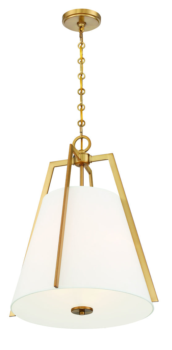 Mansfield 3-Light Pendant in Warm Brass