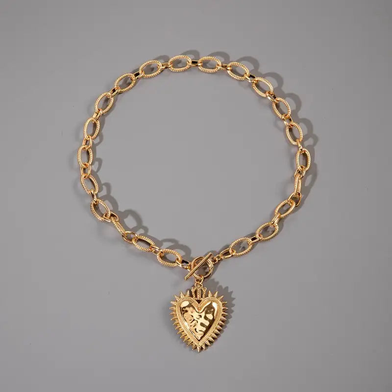 Spiked Heart Chunky Chain