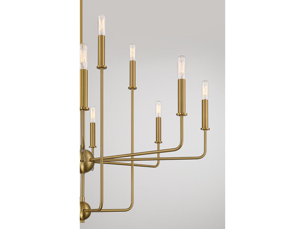 Avondale 12-Light Chandelier in Warm Brass