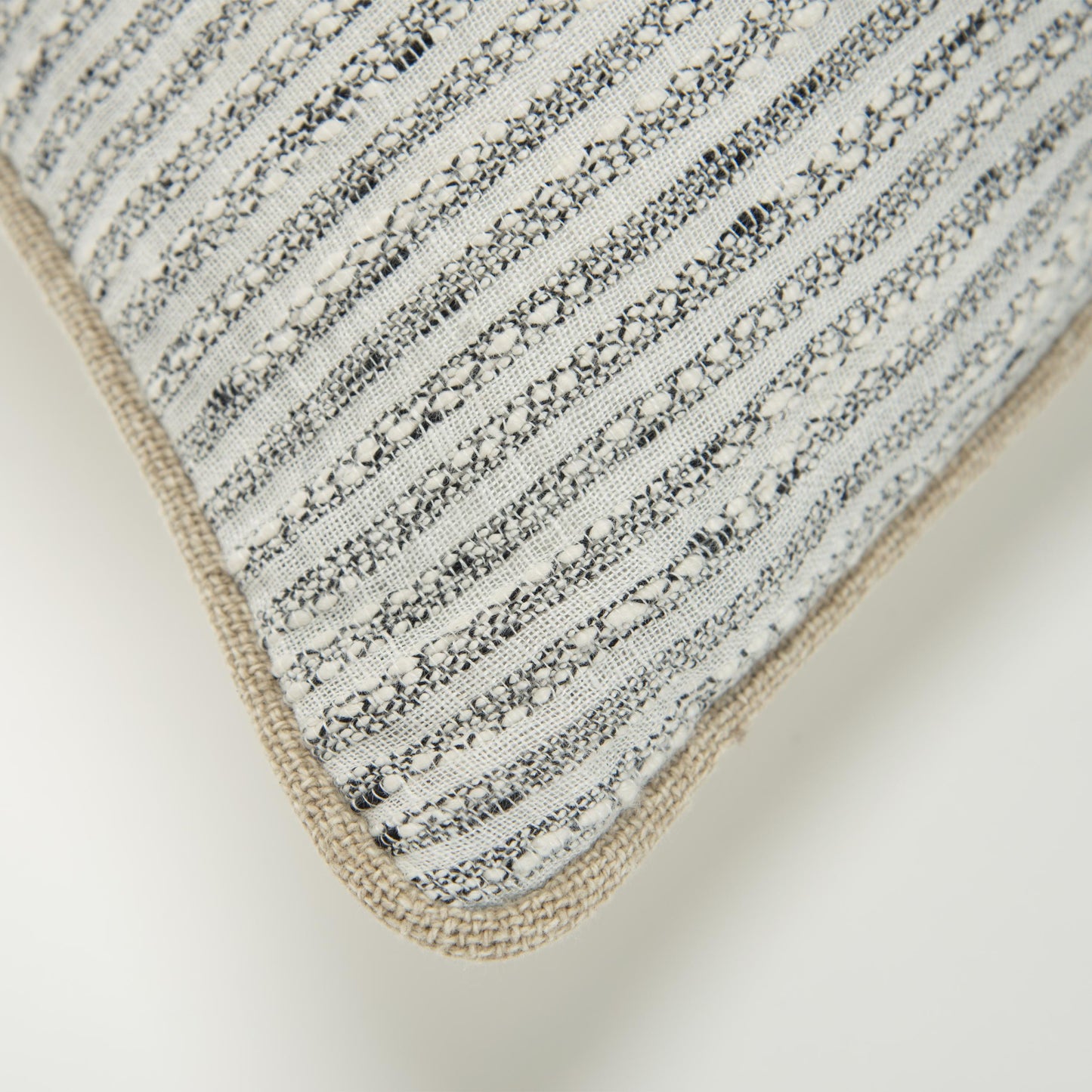 Natural/Black Striped Throw Pillow