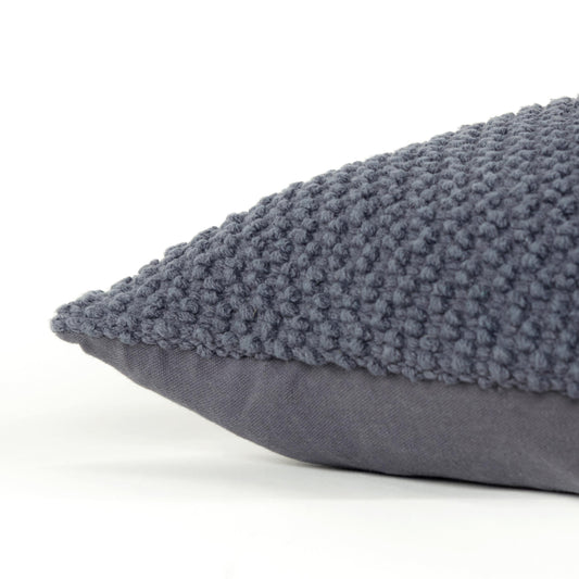 Dark Gray Textured Throw Pillow