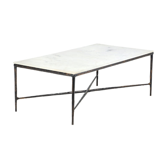 Bronze with White Marble Coffee Table