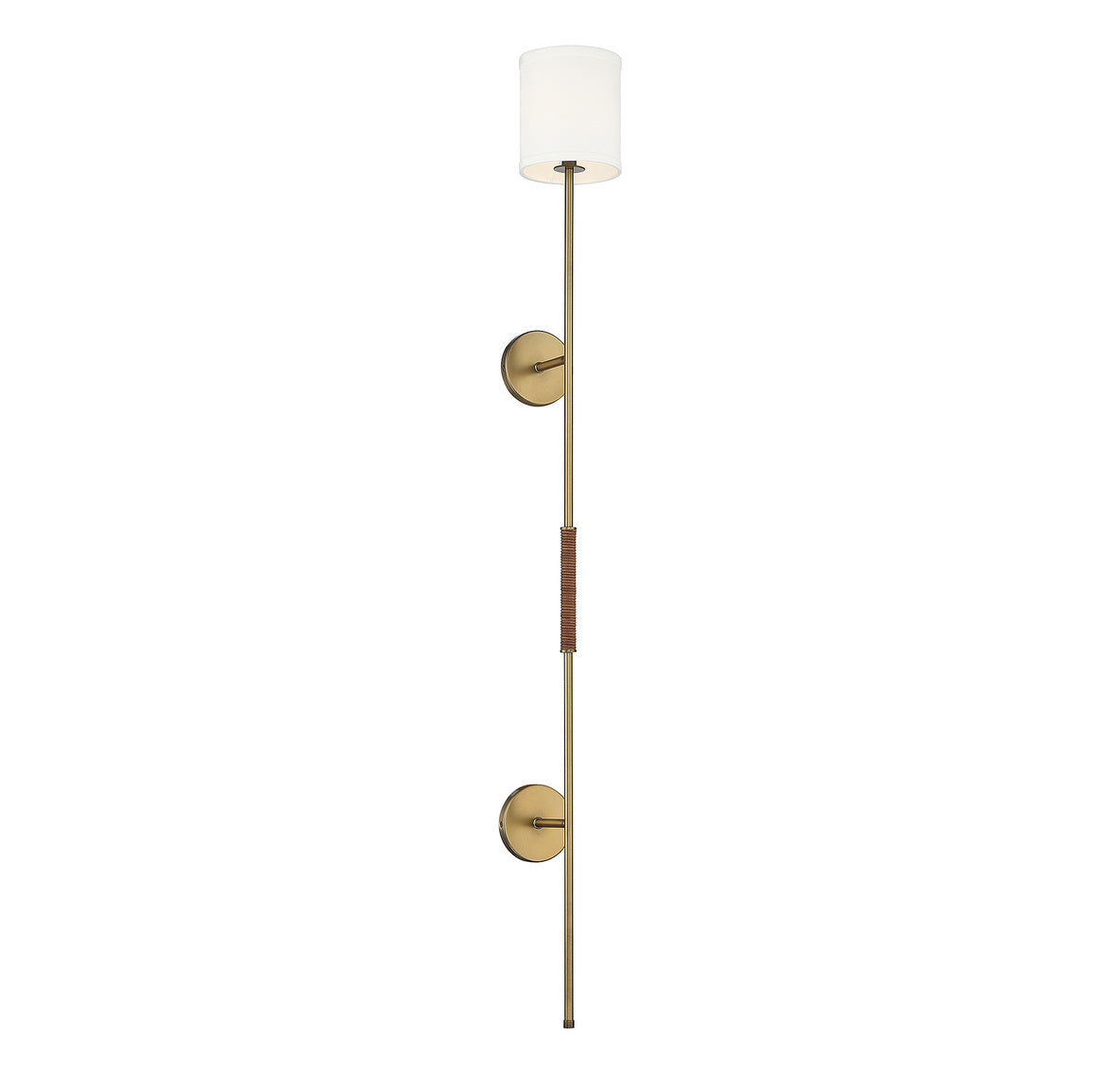 Melbourne Wall Sconce in Natural Brass/Leather