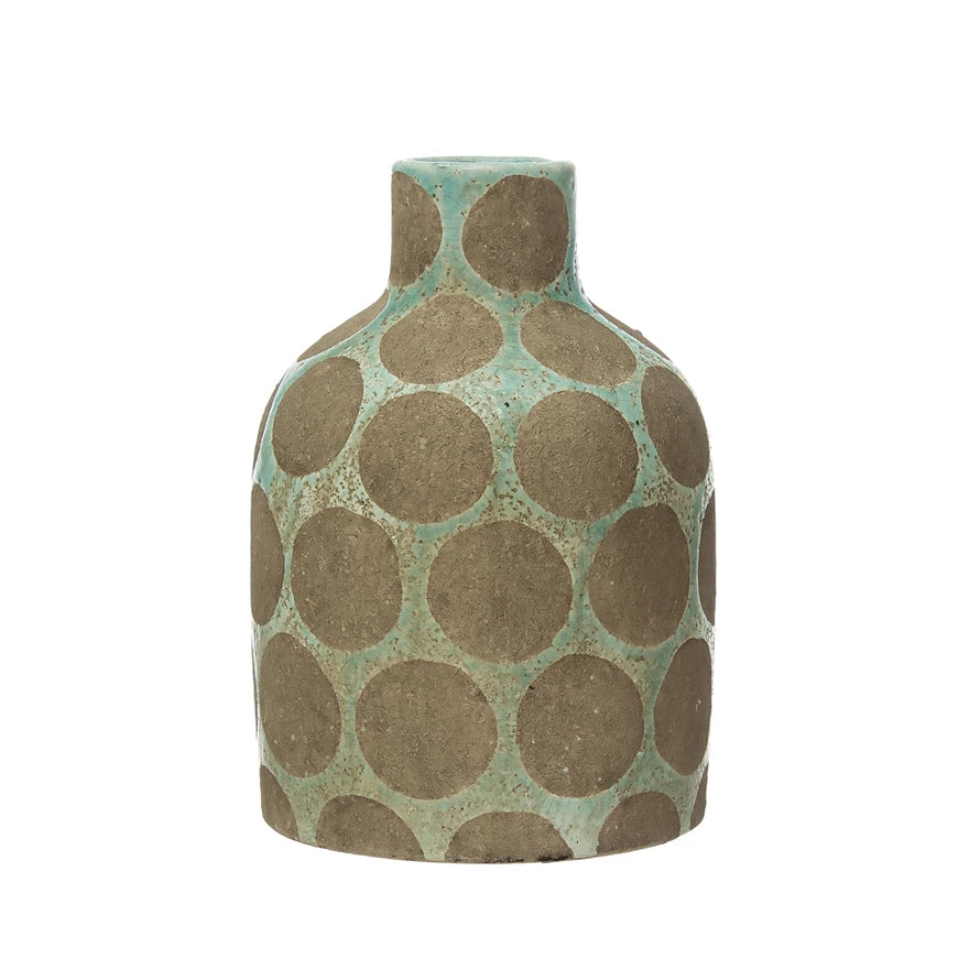 Terra-cotta Vase with Wax Relief Dots