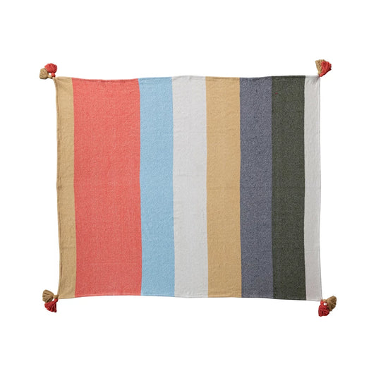 Rainbow Striped throw