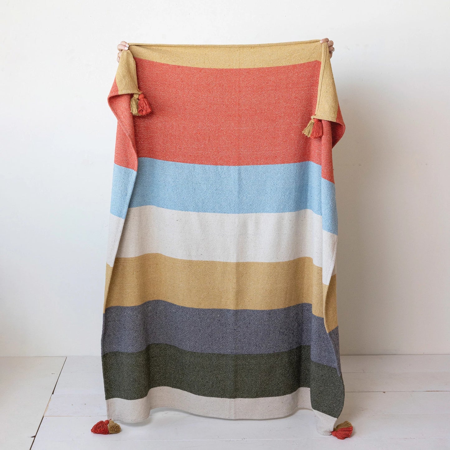 Rainbow Striped throw