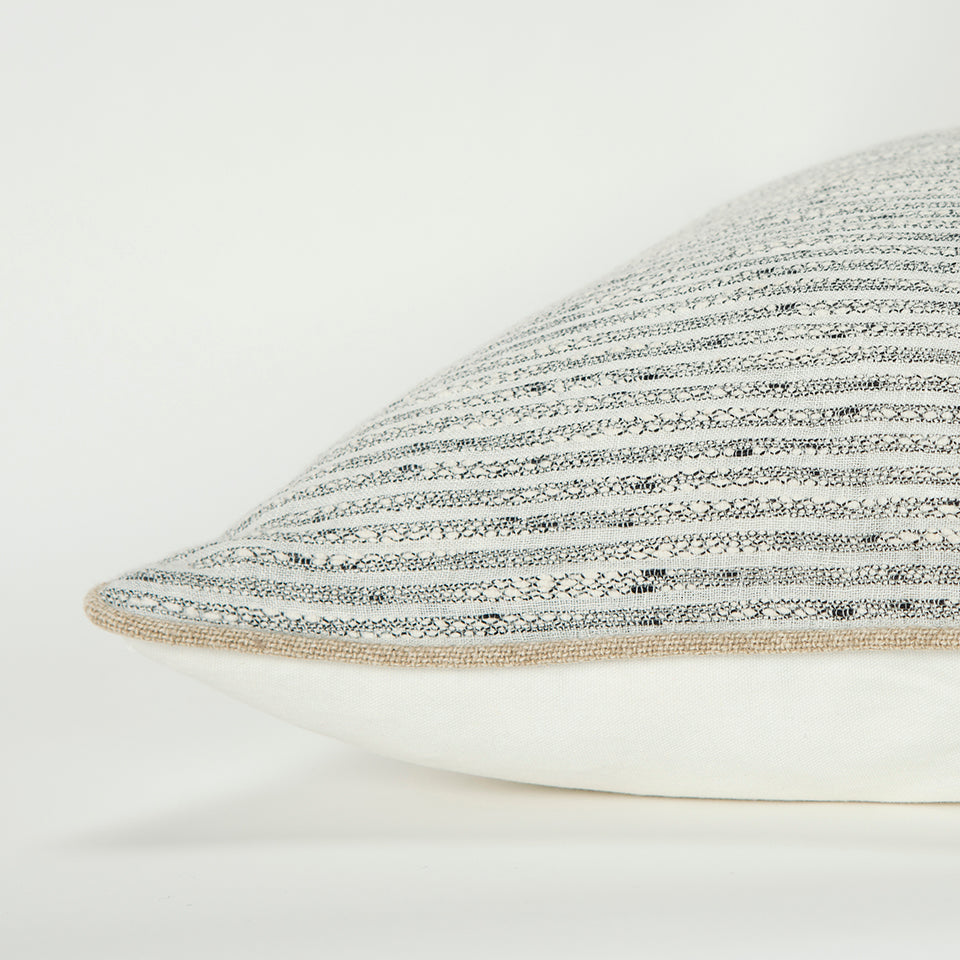 Natural/Black Striped Throw Pillow