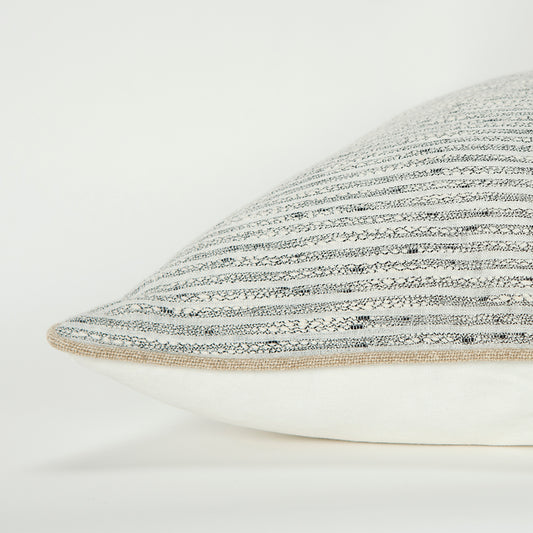 Natural/Black Striped Throw Pillow