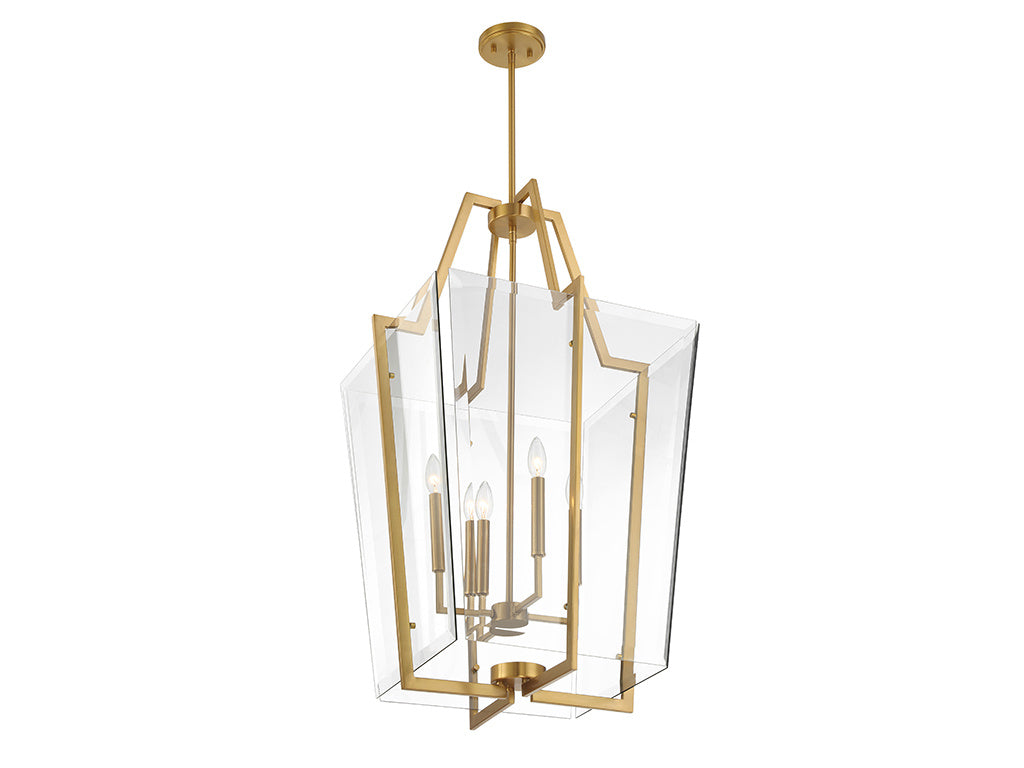Farell 4-Light Pendant in Warm Brass
