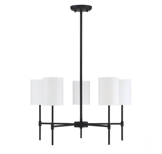 Cameron 5 LT Chandelier in Matte Black