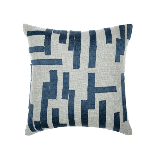 Indigo Lines Throw Pillow