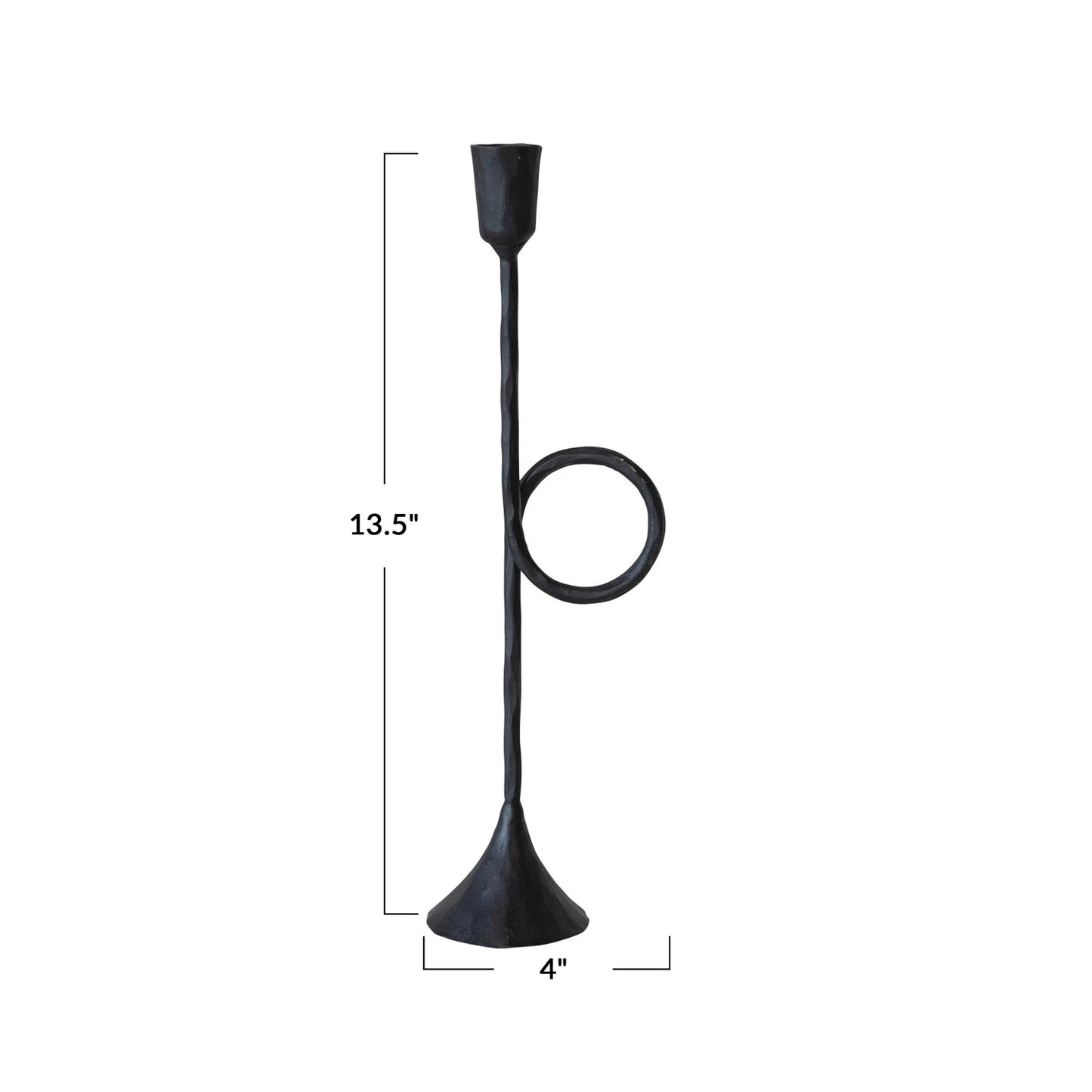 Hand-Forged Cast Iron Taper Holder