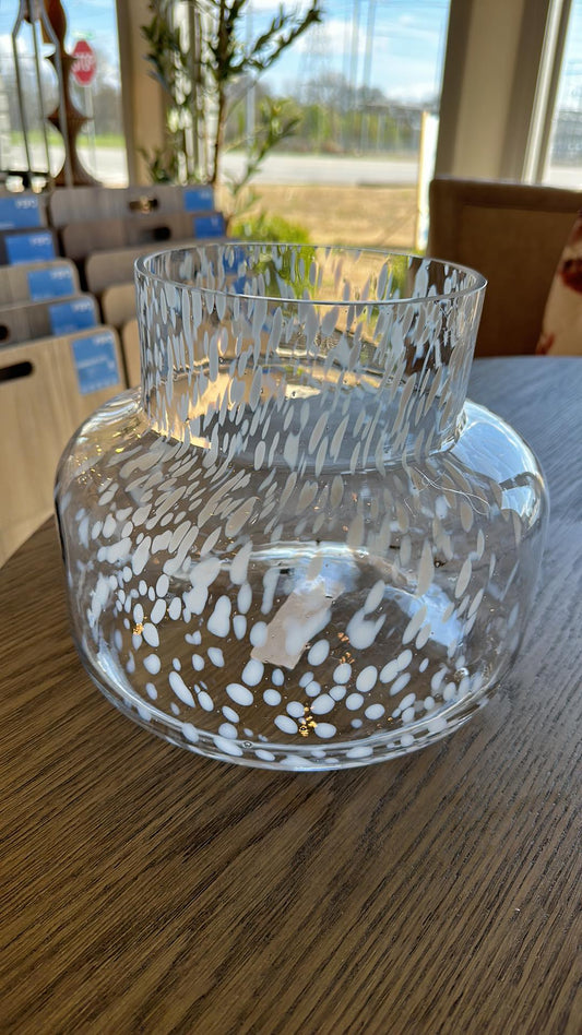 Clear Spotted Glass Vase