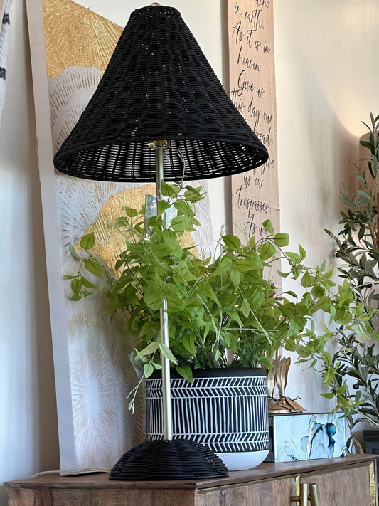 Black Wicker Lamp